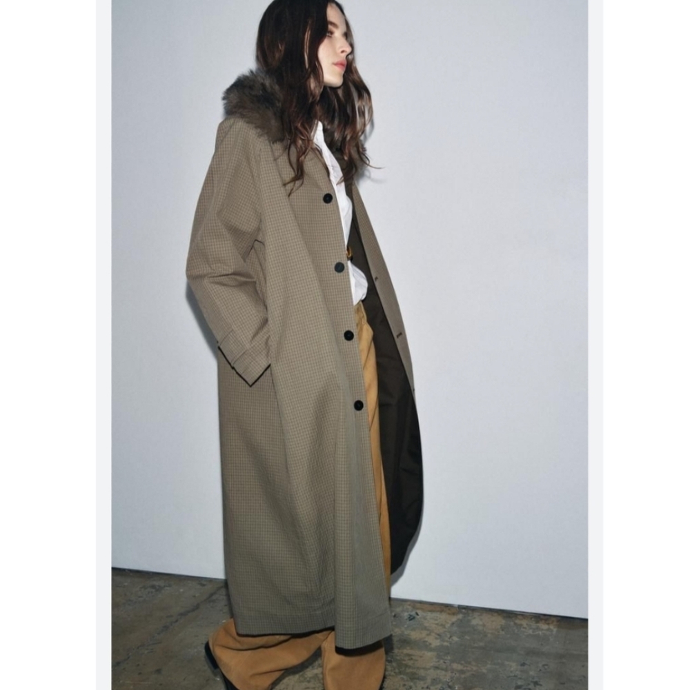 NEW! ZARA Reversible Garment Trench Coat Size L